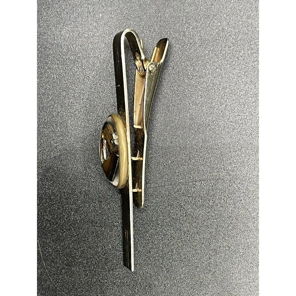 Vintage Painted Horse Head Tie Clip & Cuff Links